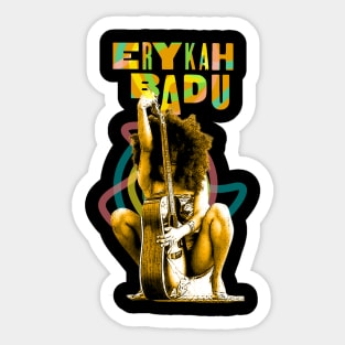 Erykah Badu | Vintage RNB Playing The Guitar Sticker